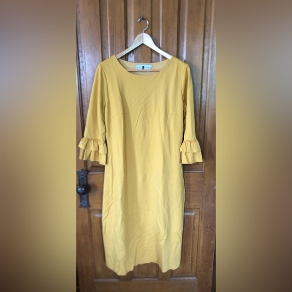 Dainty Jewells Yellow Bateau Neck Bell Sleeve Dress - Picture 3 of 16